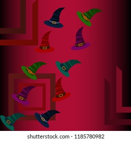 halloween hat witches night vector