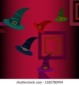halloween hat witches night vector