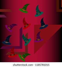 halloween hat witches night vector