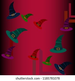 halloween hat witches night vector
