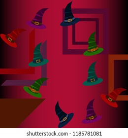 halloween hat witches night vector