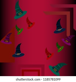 halloween hat witches night vector