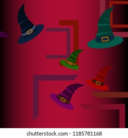 halloween hat witches night vector