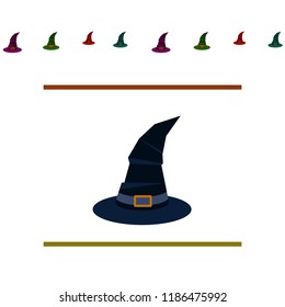 halloween hat witches night vector