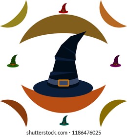 halloween hat witches night vector