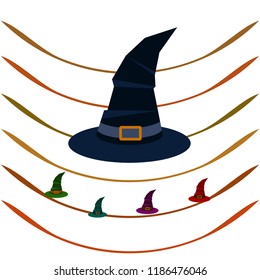 halloween hat witches night vector