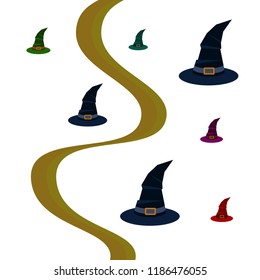 halloween hat witches night vector