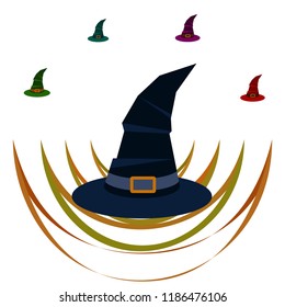 halloween hat witches night vector