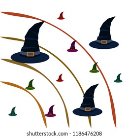 halloween hat witches night vector