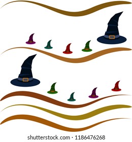 halloween hat witches night vector