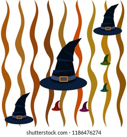 halloween hat witches night vector