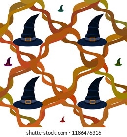 halloween hat witches night vector
