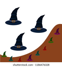 halloween hat witches night vector