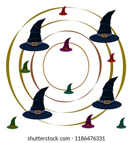 halloween hat witches night vector
