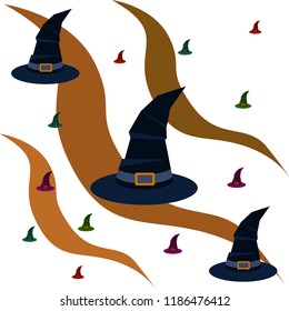 halloween hat witches night vector