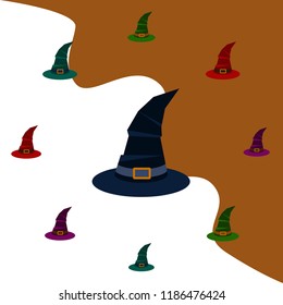 halloween hat witches night vector