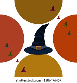 halloween hat witches night vector