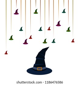 halloween hat witches night vector