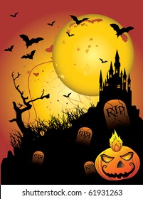 halloween haunted castle vector