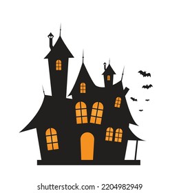 Halloween haunted house cartoon vector illustration