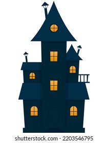 Halloween haunted house and close door isolated white background  Happy Halloween 