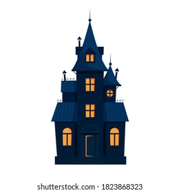 Halloween haunted house cute vector illustration