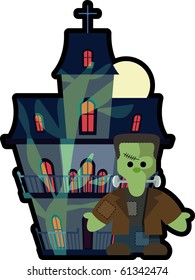 halloween haunted house frankenstein monster