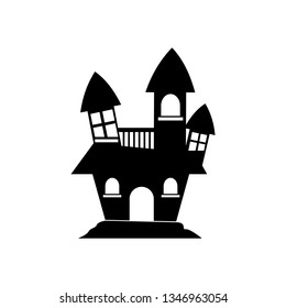 Halloween Haunted House Icon Vector Illustration