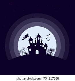 Halloween haunted house iIllustration