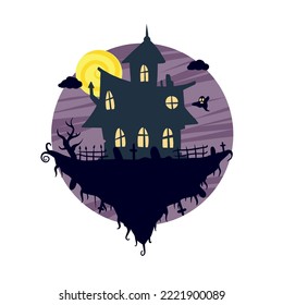 Halloween haunted house isolated