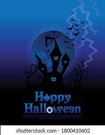 Halloween Haunted House Layout/Cover. Creative Design Concept Background