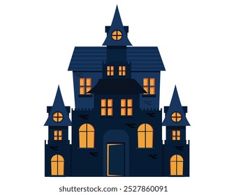 halloween haunted house with lights scary windows creepy castles halloween party house