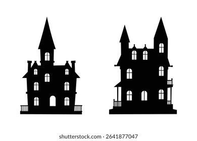 Halloween Haunted house silhouette vector illustration