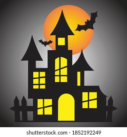 Halloween Haunted House Symbol Vector Illustration Stock Vector ...