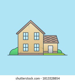 Halloween haunted house vector icon illustration