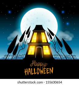 Halloween Haunted House vector illustration.