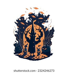halloween haunted house vector image illustration