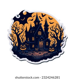 halloween haunted house vector image illustration