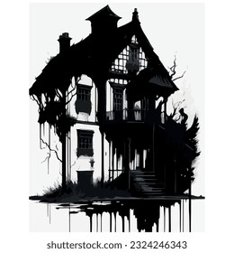 halloween haunted house vector image illustration