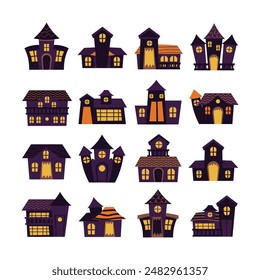 Halloween Haunted House Vector Set