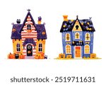 Halloween Haunted houses. Halloween element. Halloween decoration