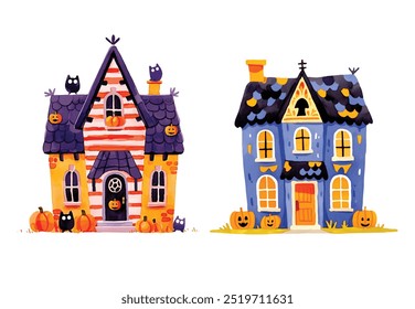 Halloween Haunted houses. Halloween element. Halloween decoration