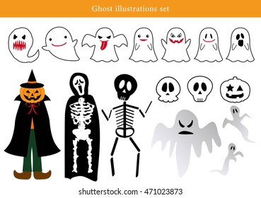 Halloween Haunted illustrations set