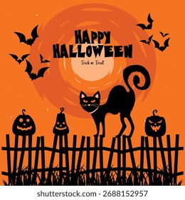 Halloween Haunted Night Background Vector Design.