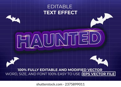 Halloween Haunted Text Effect. Easy to Edit