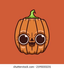 Halloween head pumpkin cute illustration