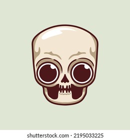 Halloween head Skeleton cute illustration