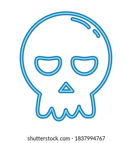 halloween head skull neon style icon vector illustration design
