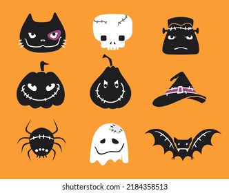 Halloween Heads, Cartoon Silhouette Collection