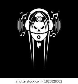 Halloween, helloween footbal,  rocket music vector design illustration